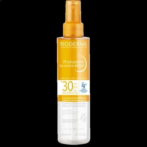 Bioderma Photoderm Bronz Хидратираща двуфазна слънцезащитна вода SPF30 200 мл