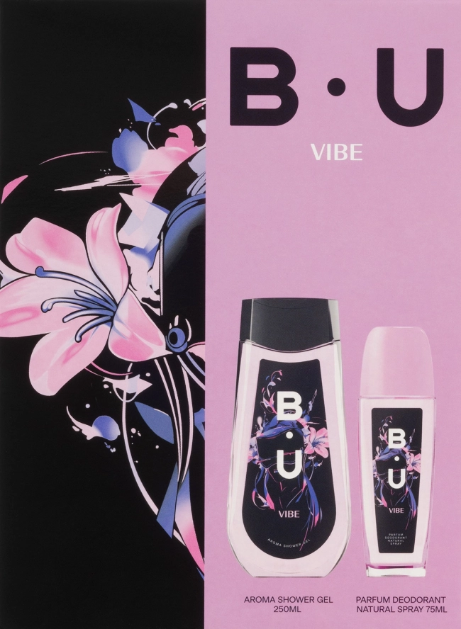 B.U Vibe Комплект за жени Парфюмен натурален спрей 75 мл и душ-гел за тяло 250 мл