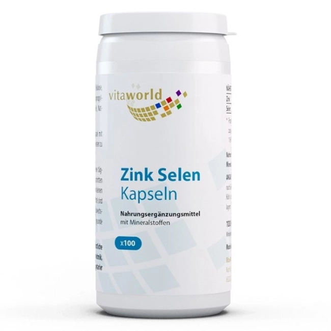 Vita World Цинк + Селен - щитовидна жлеза, 100 капсули