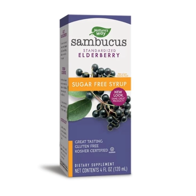 Nature’s Way Самбукус сироп с черен бъз (без захар) - Sambucus Sugar Free Syrup, 120 ml