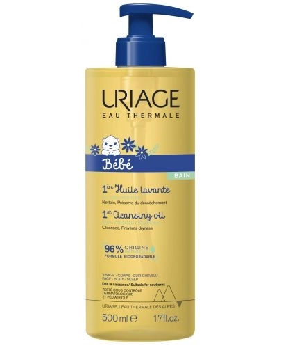 URIAGE Bebe 1er Huile Lavante Измиващо и защитно гел-олио за бебета и деца 500 мл