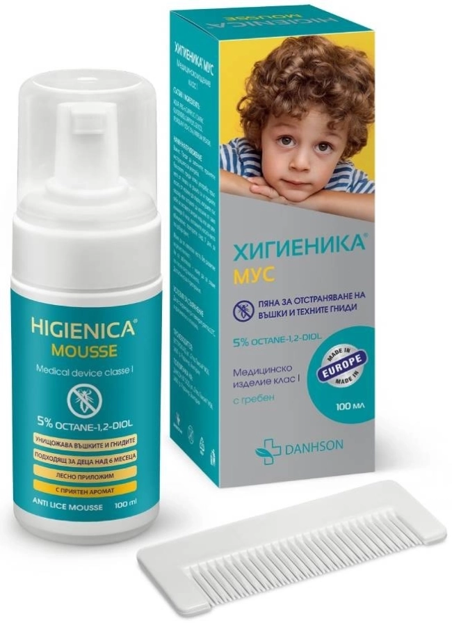 ХИГИЕНИКА МУС ПЯНА п/в въшки 100мл.+гребен