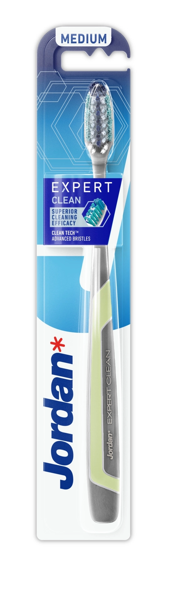 Jordan Expert Clean Четка за зъби антиплака с кутия за съхранение Medium