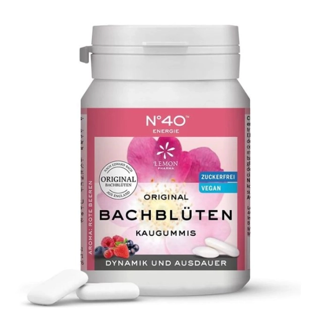 Lemon Pharma Дъвки на д-р Бах N°40 - Енергия, 40 броя с вкус на горски плод