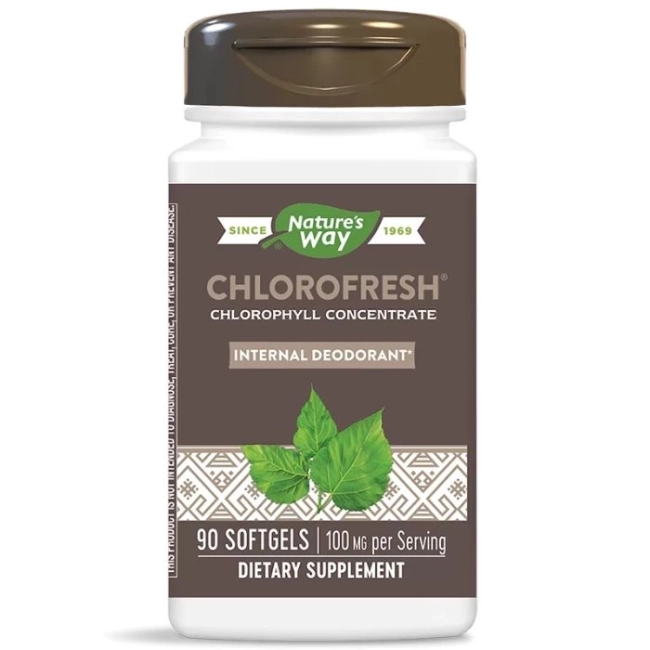 Nature’s Way Хлорофреш® Хлорофил концентрат – Детоксикация и свежест - Chlorofresh® Chlorophyll Concentrat, 90 софтгел капсули