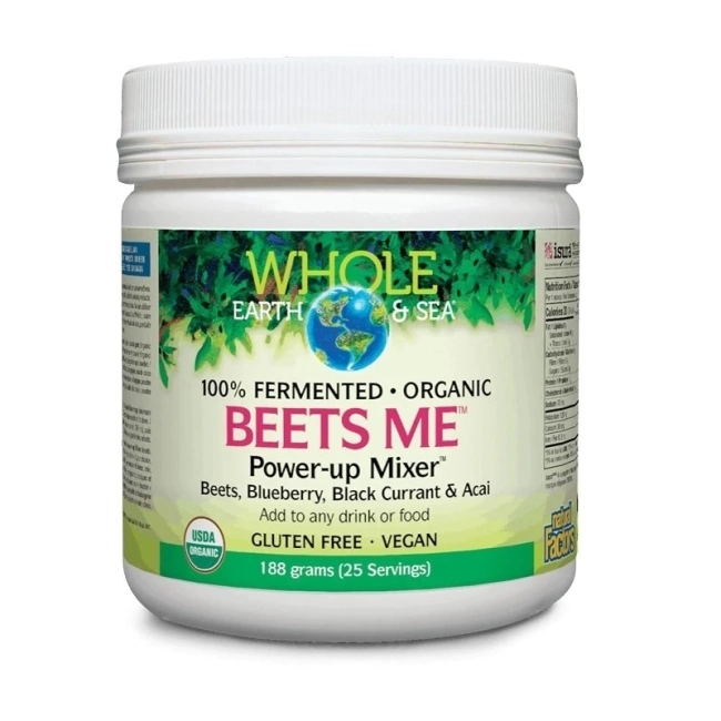 Natural Factors Beets Me™ Power-up Mixer™ Whole Earth & Sea®/ Формула от червено цвекло, боровинки, касис, акай бери x 188 g / 25 дози