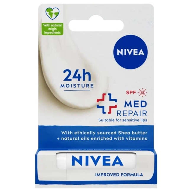 Nivea Med Repair Балсам за устни SPF15 4.8 г