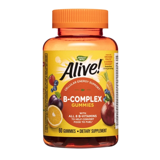 Nature's Way Alive Витамини В-комплекс Алайв - Alive! B-Complex Gummies, 60 желирани таблетки