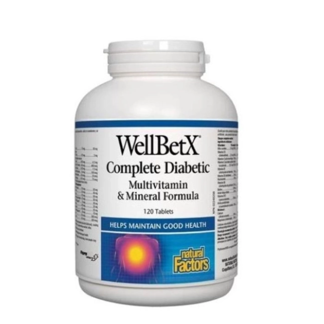 Natural Factors WellBetX® Complete Diabetic/ Мултивитамини за диабетици x 120 таблетки