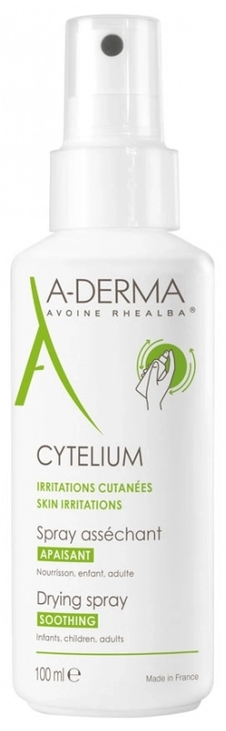 A-Derma Cytelium Подсушаващ спрей за подмокрящи кожни раздразнения на лицето и тялото 100 мл