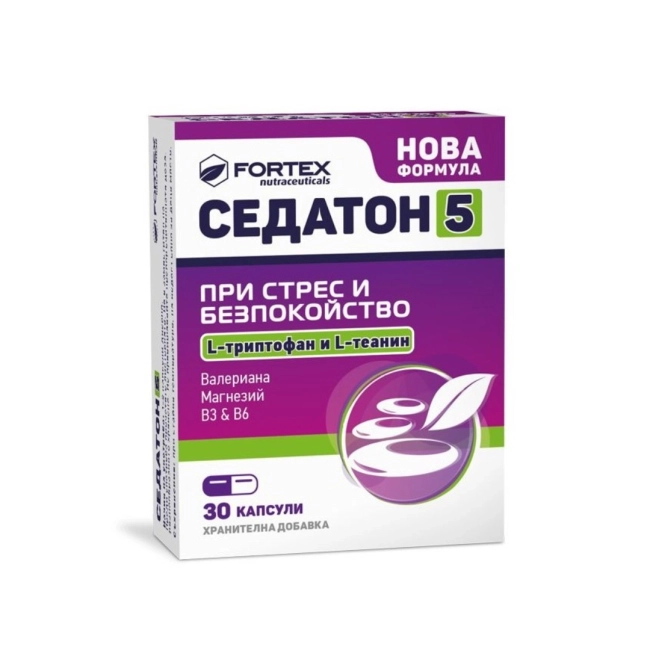 Fortex Седатон 5 при стрес и безпокойство 30 капсули