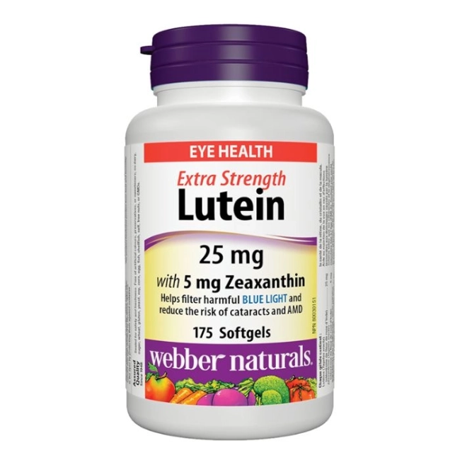 Webber Naturals Зрение - Лутеин 25 mg + Зеаксантн 5 mg, 175 софтгел капсули