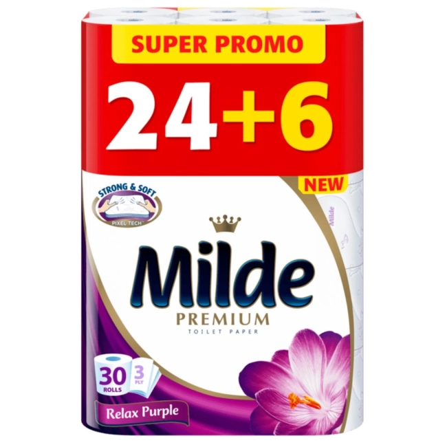  Milde Relax Тоалетна хартия 3 пл. 24+6 бр