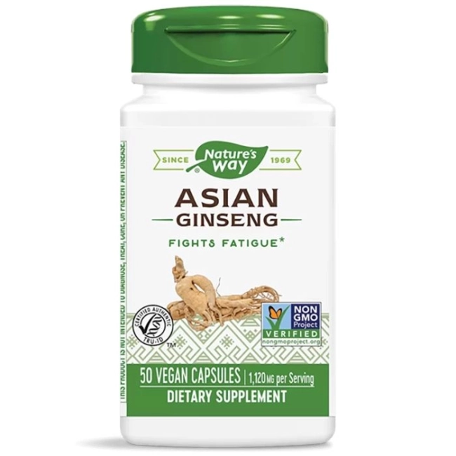 Nature’s Way Женшен азиатски - При силно изтощение, 560 mg, 50 капсули
