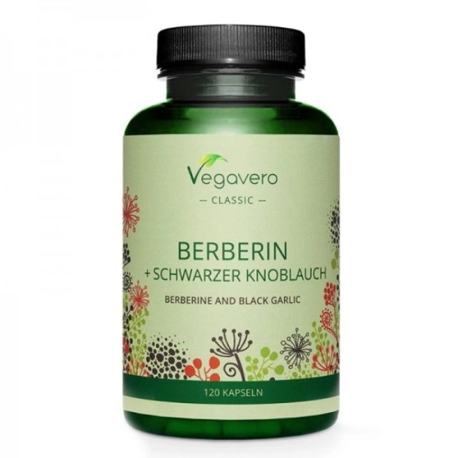 Vegavero Диабет и сърдечно-съдова система - Берберин + Черен чесън, 120 капсули