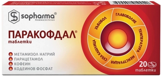Sopharma Паракофдал за болка и главоболие 20 таблетки