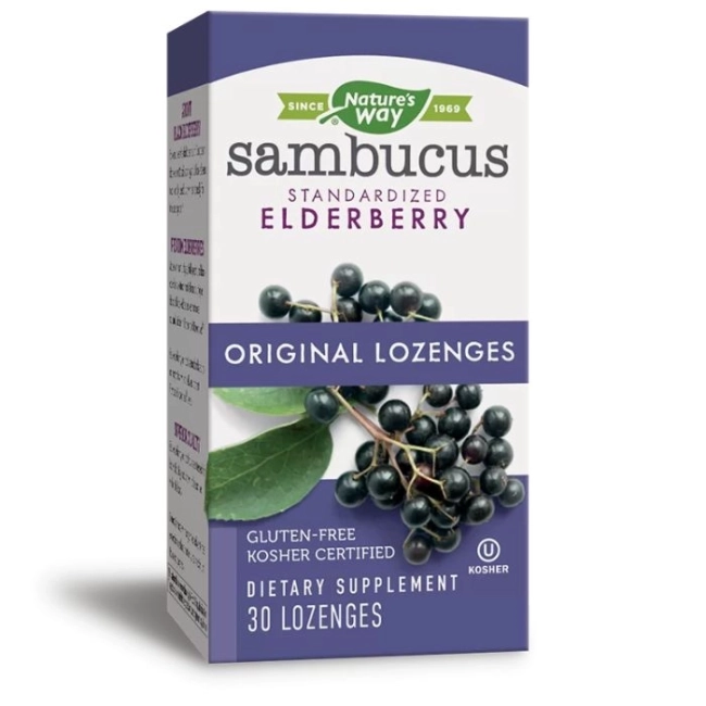 Nature’s Way Самбукус с черен бъз и витамин С - Sambucus Original Lozenges, 30 таблетки за смучене