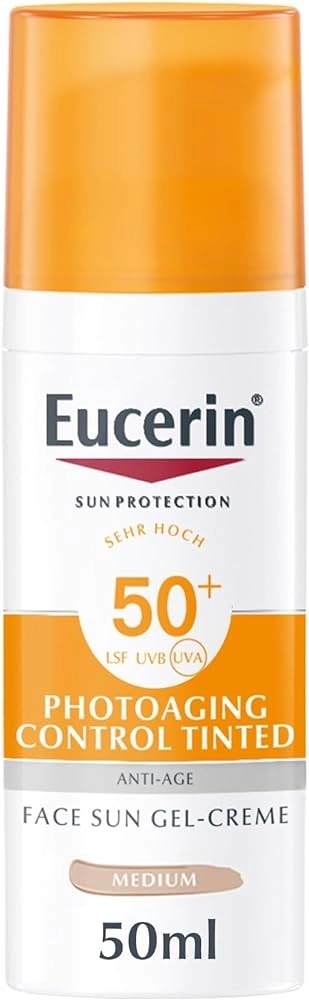 Eucerin Sun Photoaging Control Слънцезащитен оцветен гел-крем за контрол на фотостареенето SPF50+ Тъмен нюанс 50 мл