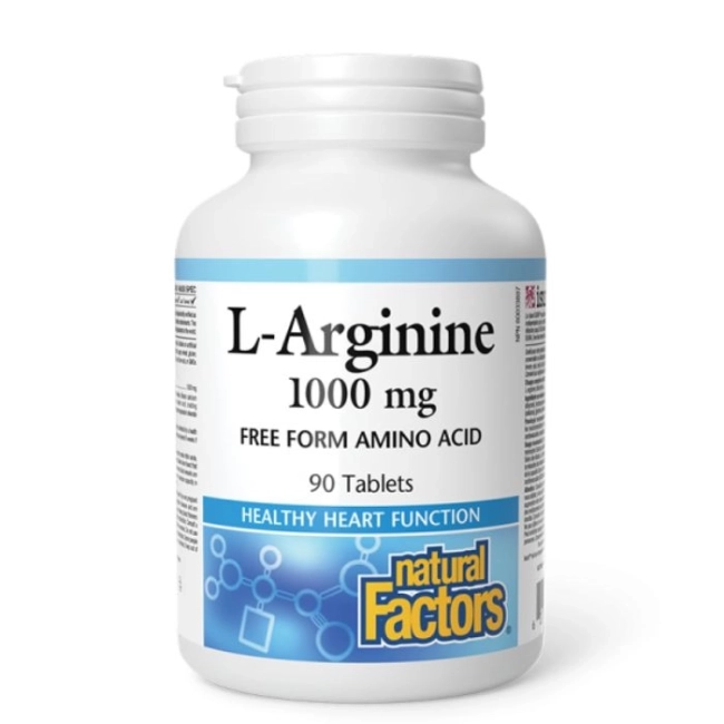 Natural Factors Енергия - Л-Аргинин (L-Arginine), 1000 mg х 180 таблетки