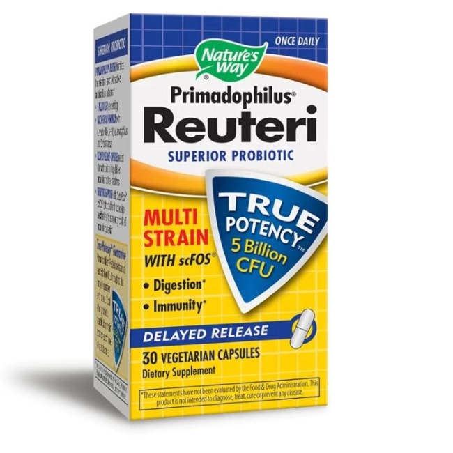 Nature’s Way Пробиотик Примадофилус Реутери - Primadophilus Reuteri Superior Probiotic, 5 млрд. активни пробиотици, 30 капсули