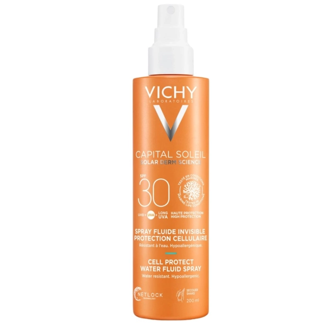 Vichy Capital Soleil Cell Protect Слънцезащитен флуиден спрей SPF30 200 мл