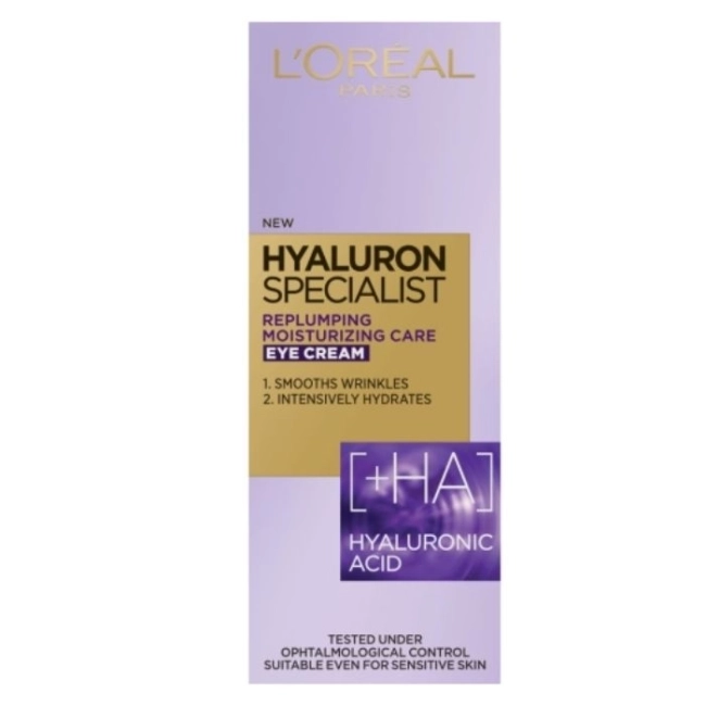 L’Oreal Hyaluron Specialist Изпълващ и подхранващ околоочен крем с хиалуронова киселина 15 мл