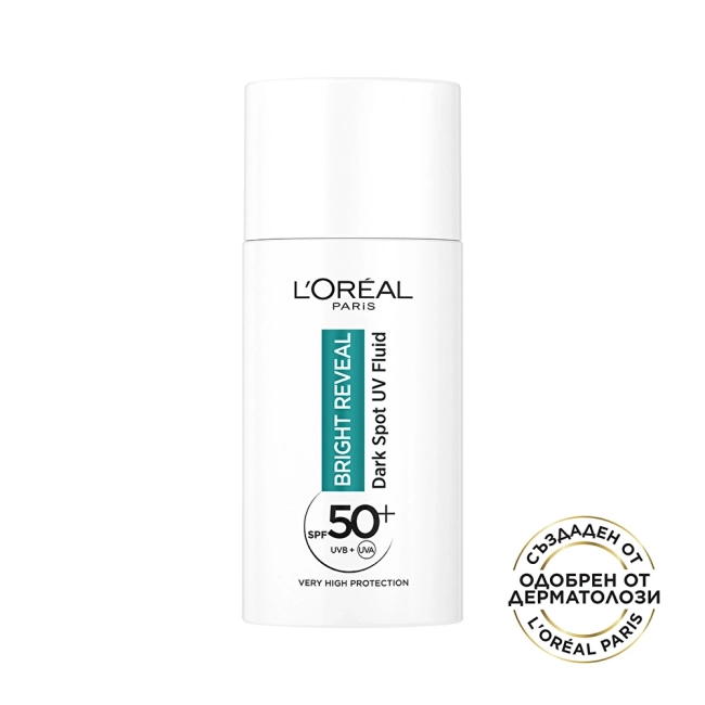 Loreal Bright Reveal Флуид с ниацинамид срещу тъмни петна SPF50+ 50 мл