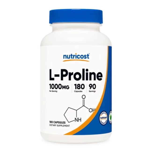 Nutricost Кости и стави - Л-Пролин (L-Proline), 500 mg/180 капсули, 90 дози