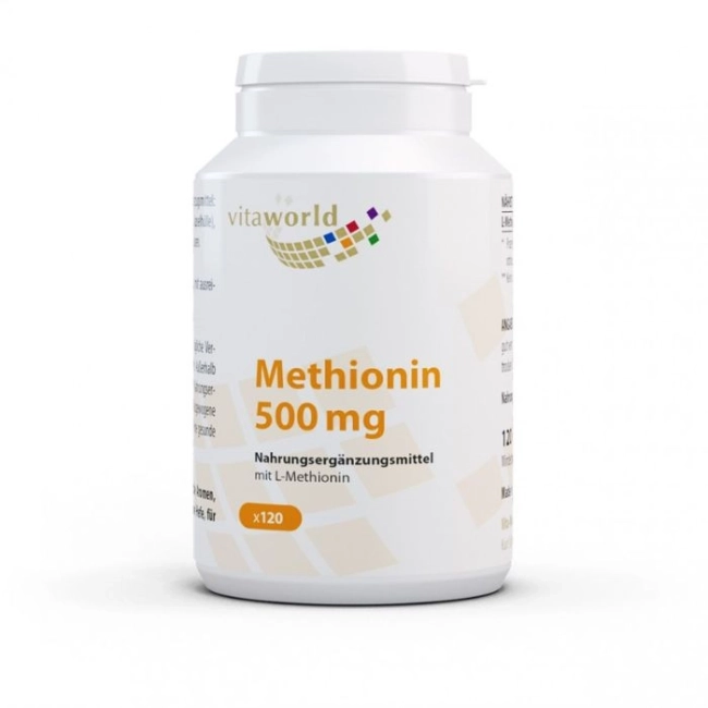Vita World Methionin / Метионин 500 mg, 120 капсули