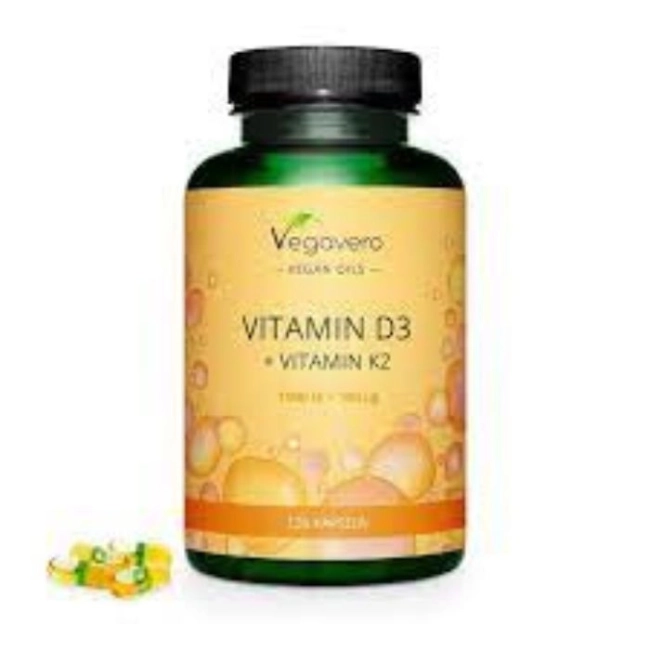 Vegavero Vitamin D3 + K2 / Витамин D3 1000 IU + К2 100 µg, 120 капсули, 100% Vegan