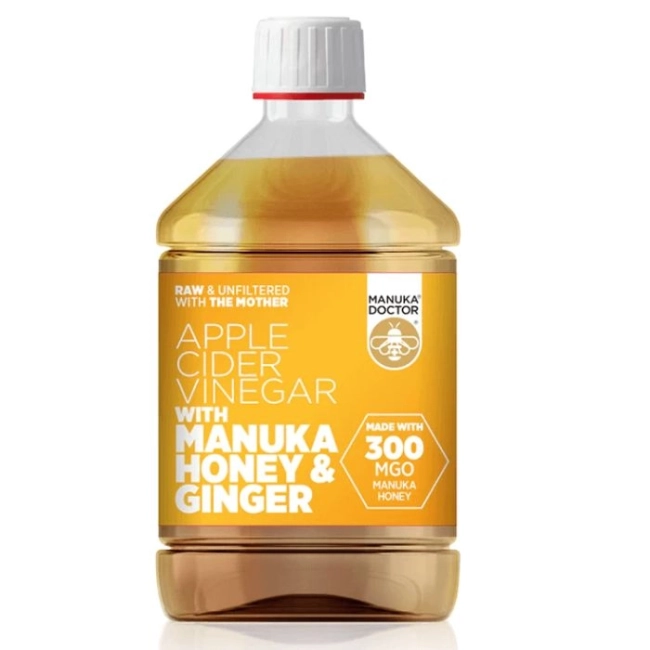 Manuka Doctor Ябълков оцет + мед от манука и джинджифил - Apple Cider Vinegar with Manuka Honey & Ginger (300 MGO) , 500 ml