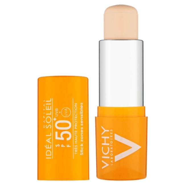 Vichy Capital Soleil Слънцезащитен стик за чувствителни зони на лице и тяло SPF50+ 9 г