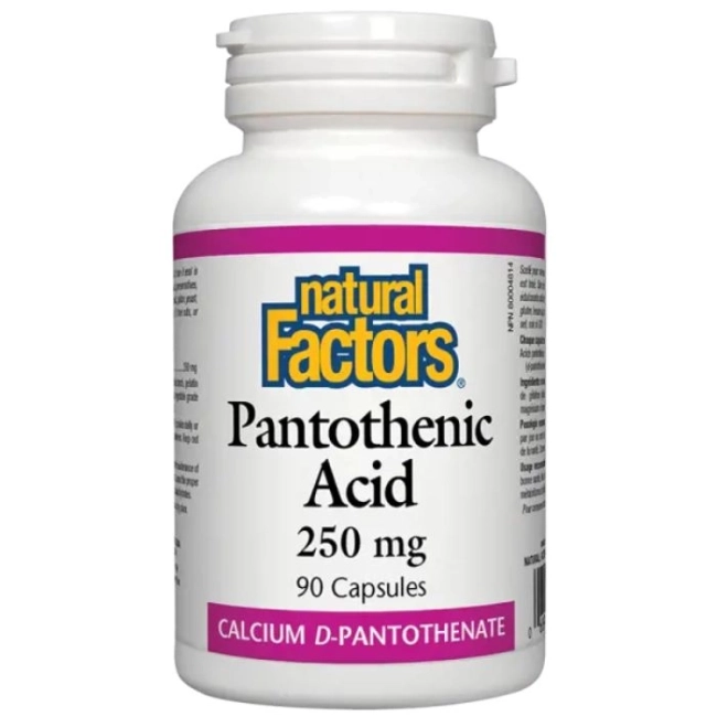 Natural Factors Pantothenic Acid - Пантотенова киселина / Витамин В5 (калциев д-пантотенат), 250 mg, 90 капсули