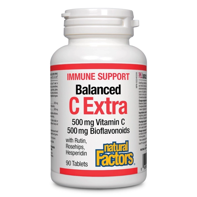 Natural Factors Immune Support Balanced C Extra / Витамин С (500 mg) и биофлавоноиди (350 mg), 90 капсули