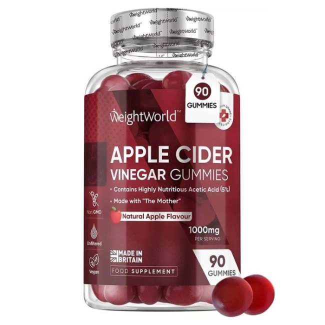 WeightWorld Редукция на теглото - Ябълков оцет, 90 желирани таблетки