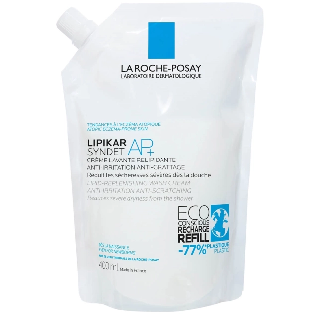 La Roche-Posay Lipikar Syndet AP+ Измиващ крем за лице и тяло EKO ОПАКОВКА 400 ml РЕФИЛ