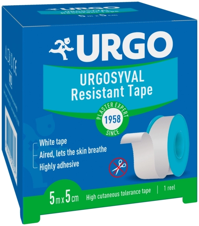 Urgo Urgopore Хипоалергенен лейкопласт за чувствителна кожа 5 см х 5 м