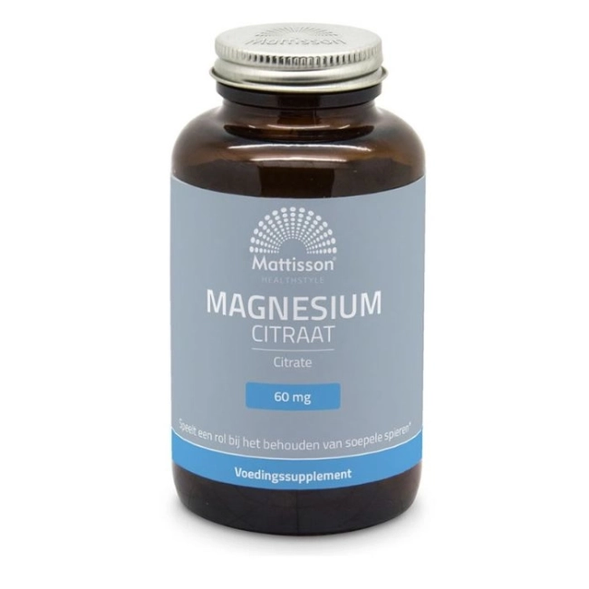 Mattisson Healthstyle Сърдечна, нервна и мускулна функция - Магнезий (цитрат), 180 капсули