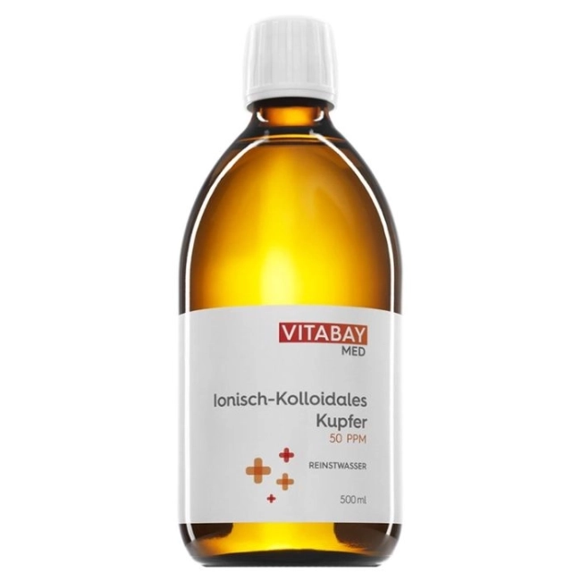 Vitabay MED Kolloidales Kupfer 50 PPM - Колоидна мед 50 PPM, силно концентрирана (степен на чистота 99,99%), 500 ml