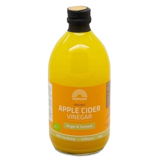 Mattisson Healthstyle Ябълков оцет с джинджифил и куркума (Organic), 500 ml