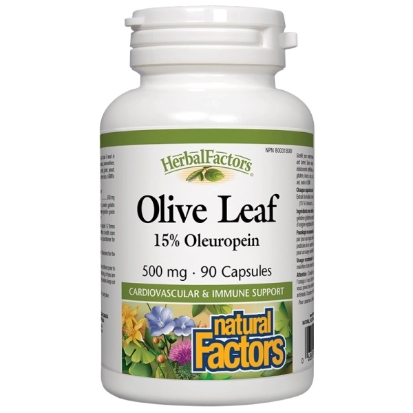 Natural Factors Olive Leaf / Маслина (лист) 500 mg х 90 капсули