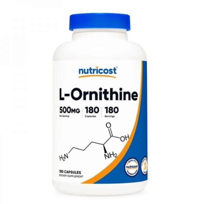 Nutricost Детоксикация и черен дроб - Л-Орнитин, L-Ornithinе, 500 mg х 180 капсули