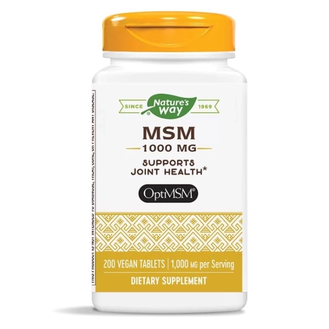 Nature’s Way МетилСулфонилМетан (OptiMSM®) - За здрави стави, 1000 mg, 200 таблетки