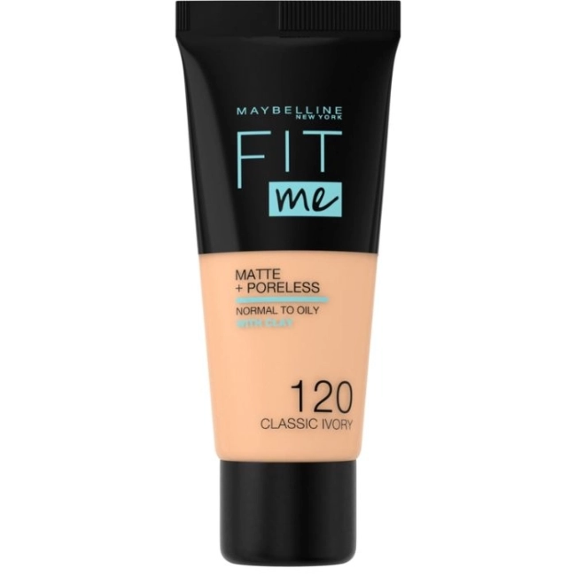 MAYBELLINE NEW YORK FIT ME MATTE Фон дьо тен 120 CLASSIC IVORY, 30 мл.