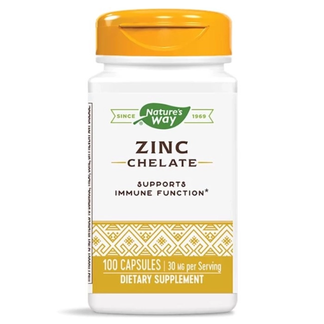 Nature’s Way Цинк (хелат) - Имунно здраве, 100 капсули