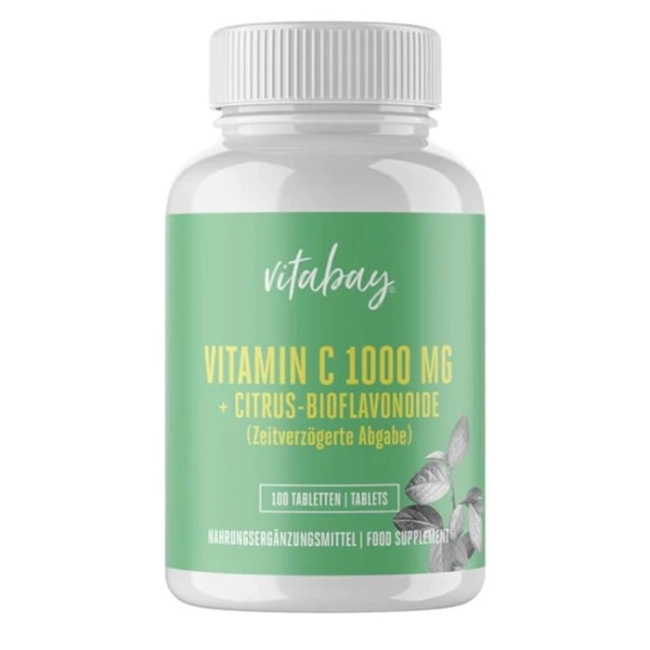 Vitabay Витамин C + биофлавоноиди, 1000 mg х 100 таблетки с удължено освобождаване