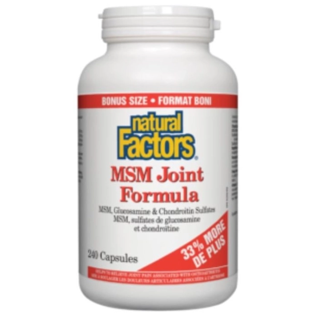 Natural Factors МСМ формула за стави (с глюкозамиин и хондроитин сулфат), 240 капсули