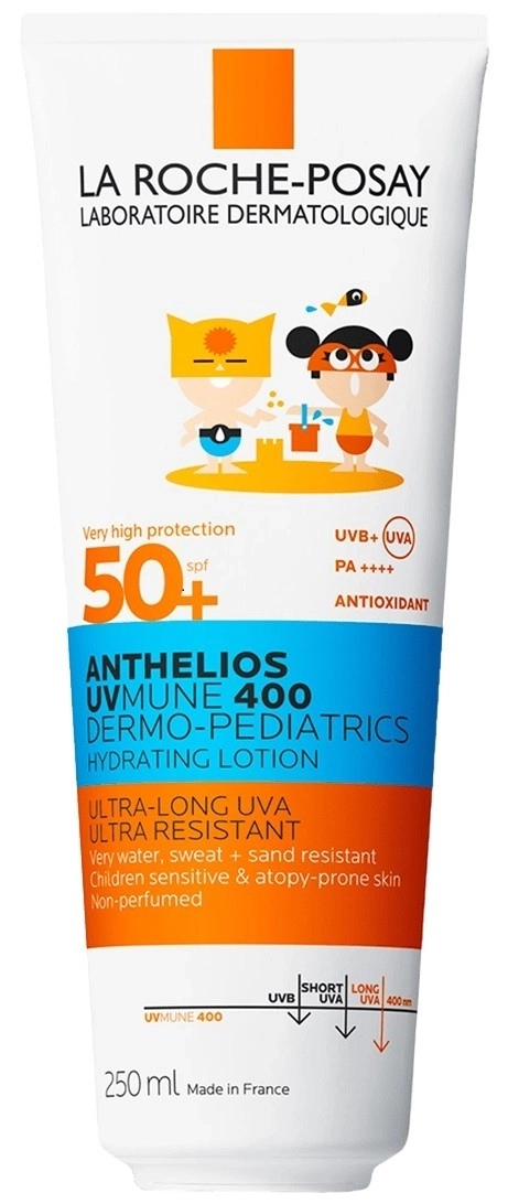 La Roche-Posay Anthelios UVMune 400 Dermo-Pediatrics Хидратиращо слънцезащитно мляко за лице и тяло за деца SPF50+ 250 мл