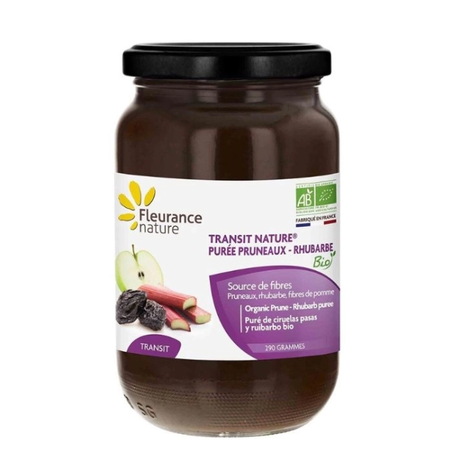 Fleurance Nature Пюре със сини сливи, ревен и ябълкови фибри Transit Nature - Био, 290 g