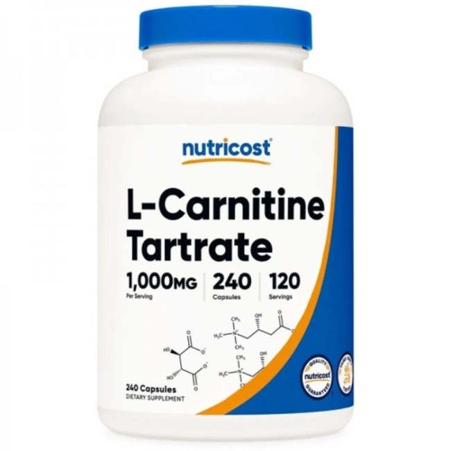 Nutricost Горене на мазнини - Л-Карнитин (тартарат), 240 капсули